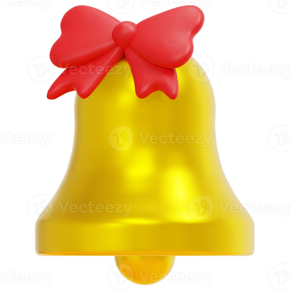 weihnachtsglocke 3d render icon illustration png