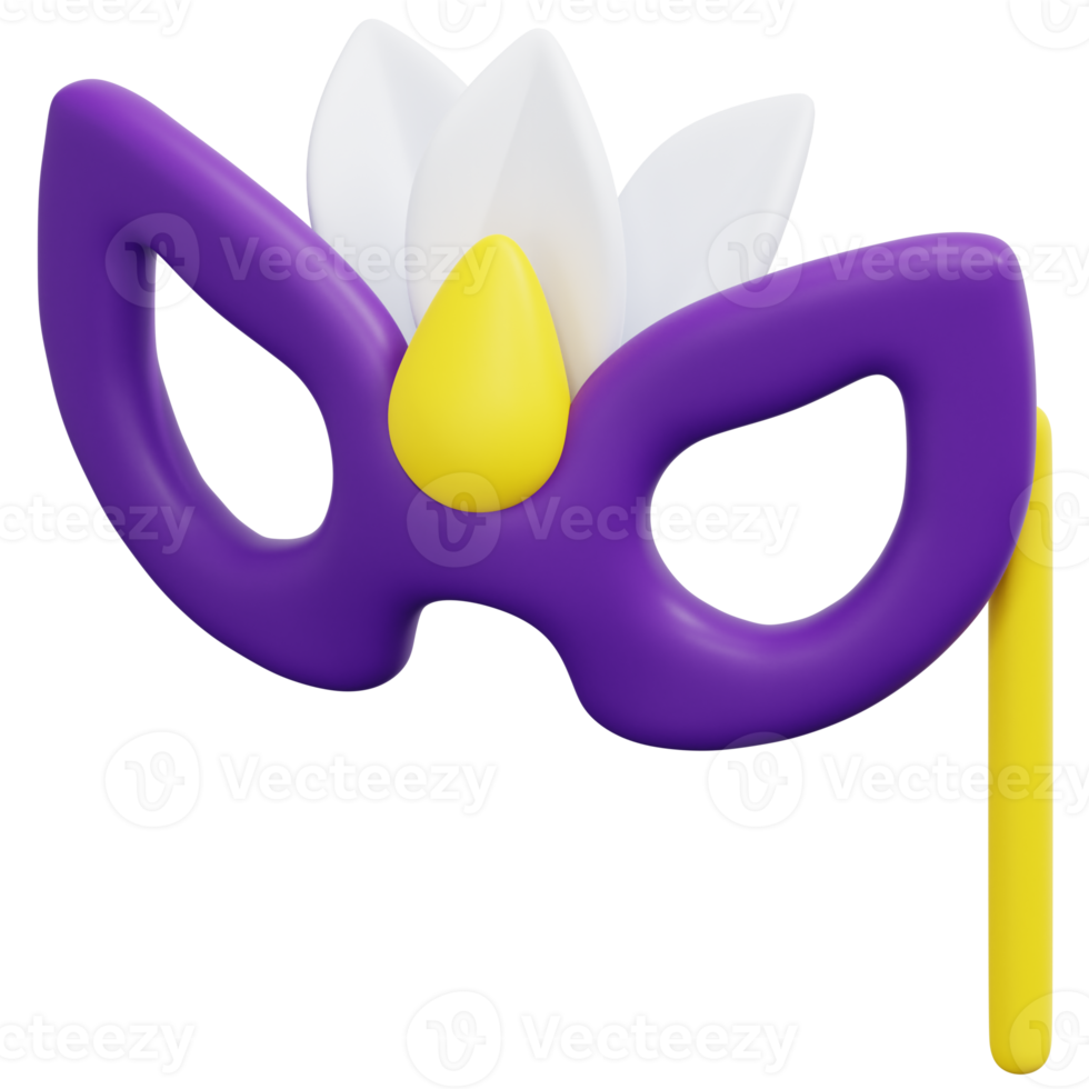 party mask 3d render icon illustration png
