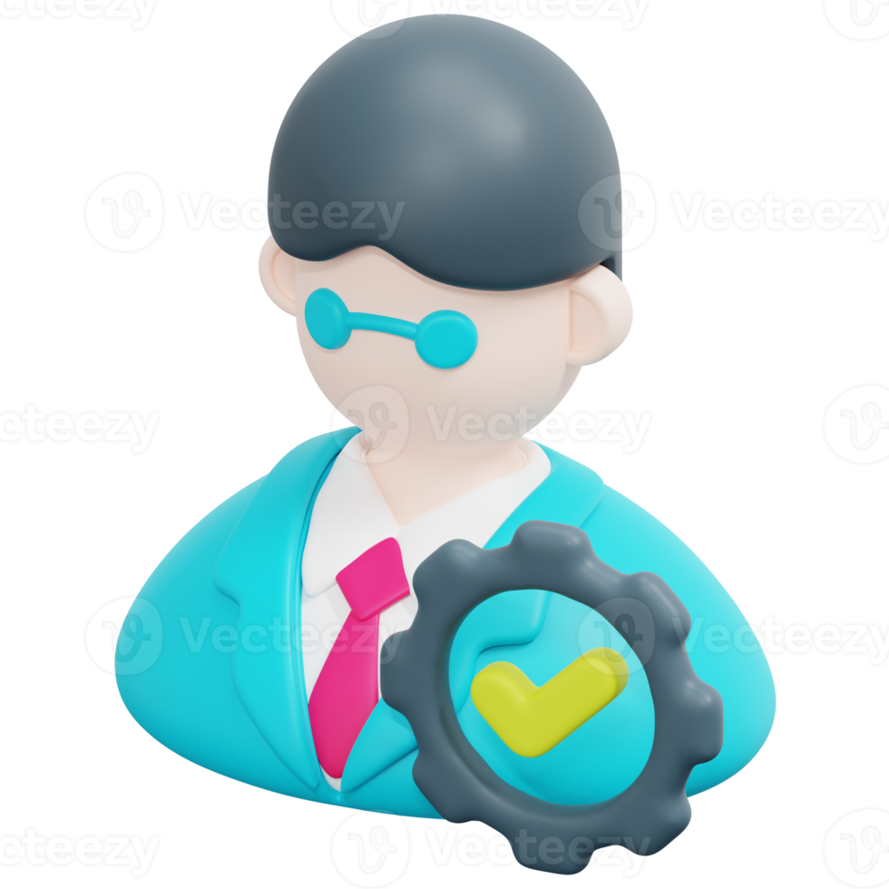 manager 3d render icon illustration png
