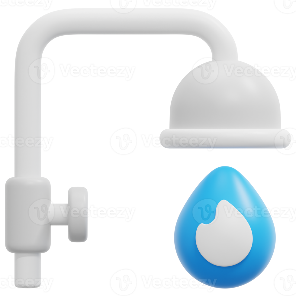 hot water 3d render icon illustration png