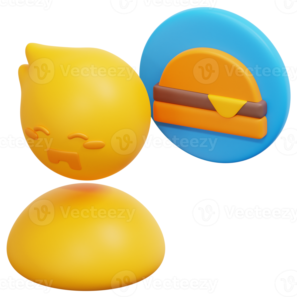 hungry 3d render icon illustration png