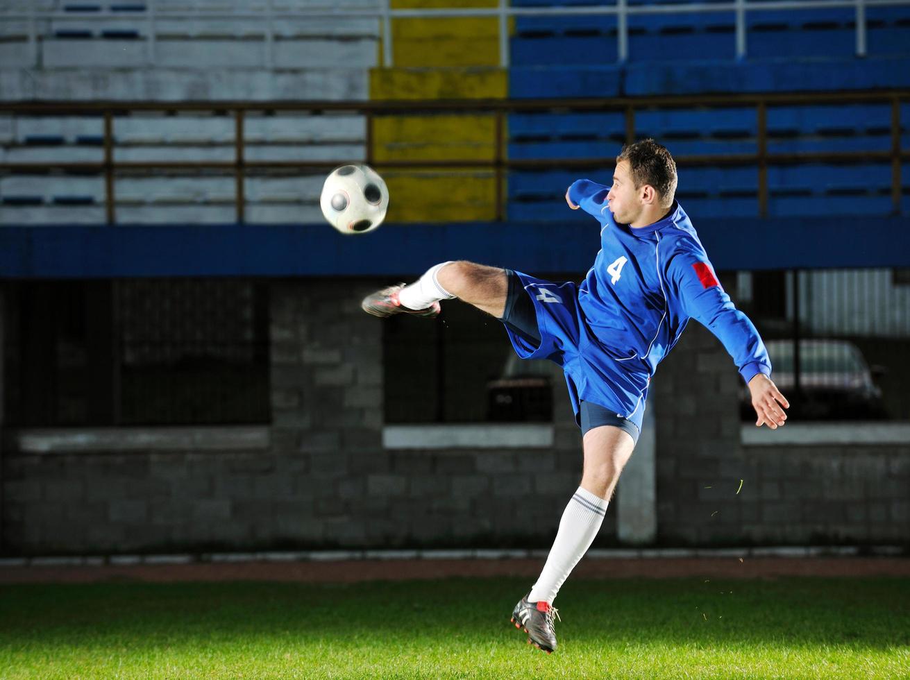 football player in action photo