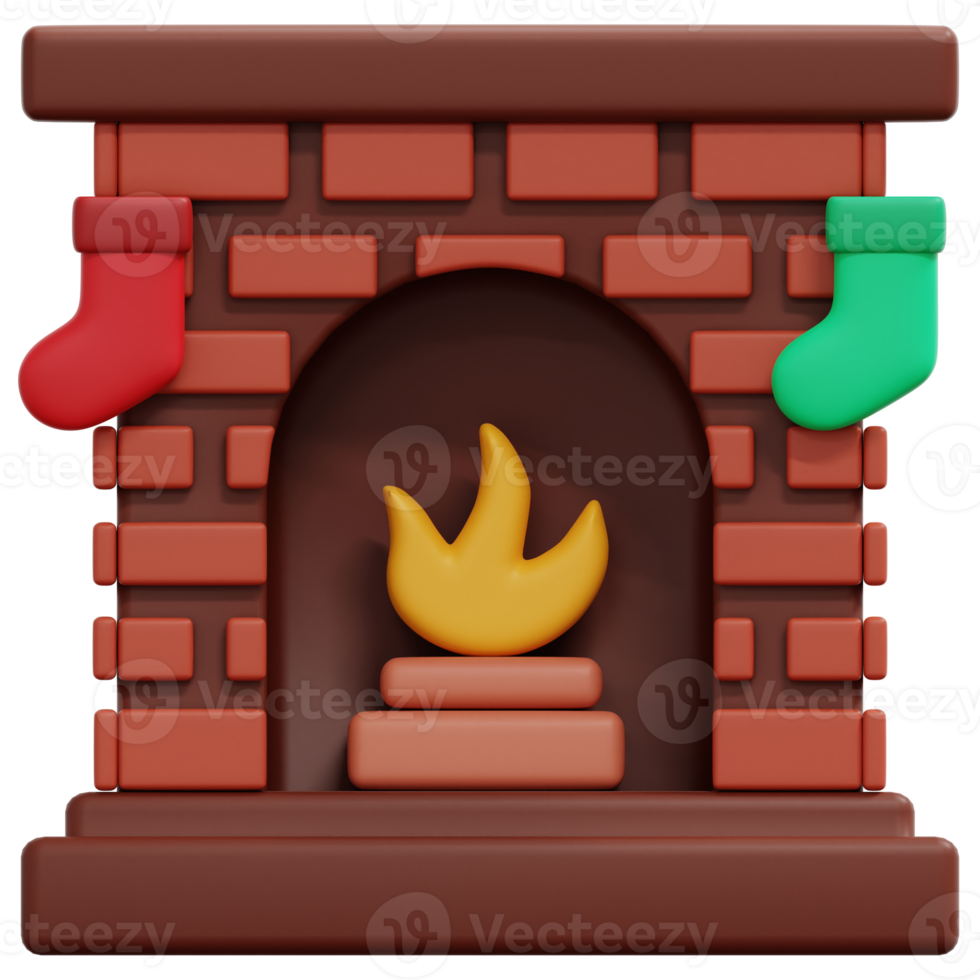 chimenea 3d render icono ilustración png