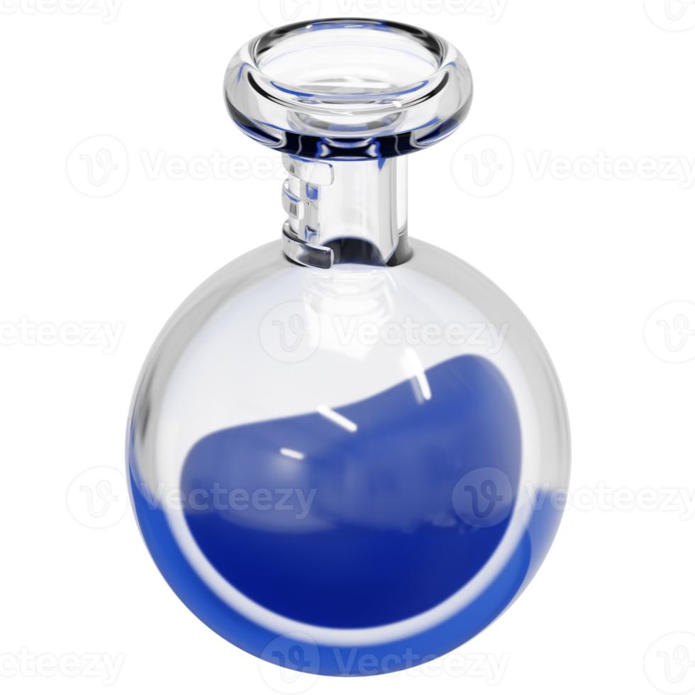 round flask 3d render icon illustration png