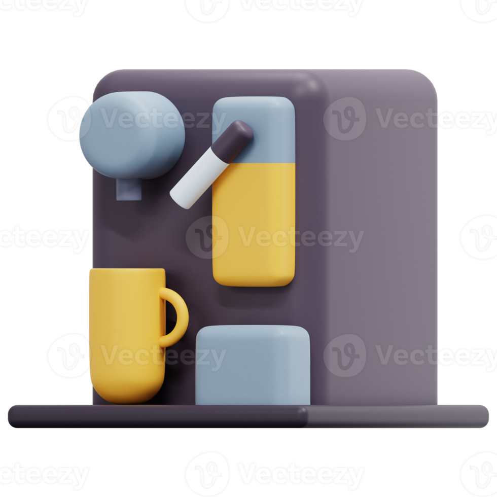 coffee machine 3d render icon illustration png