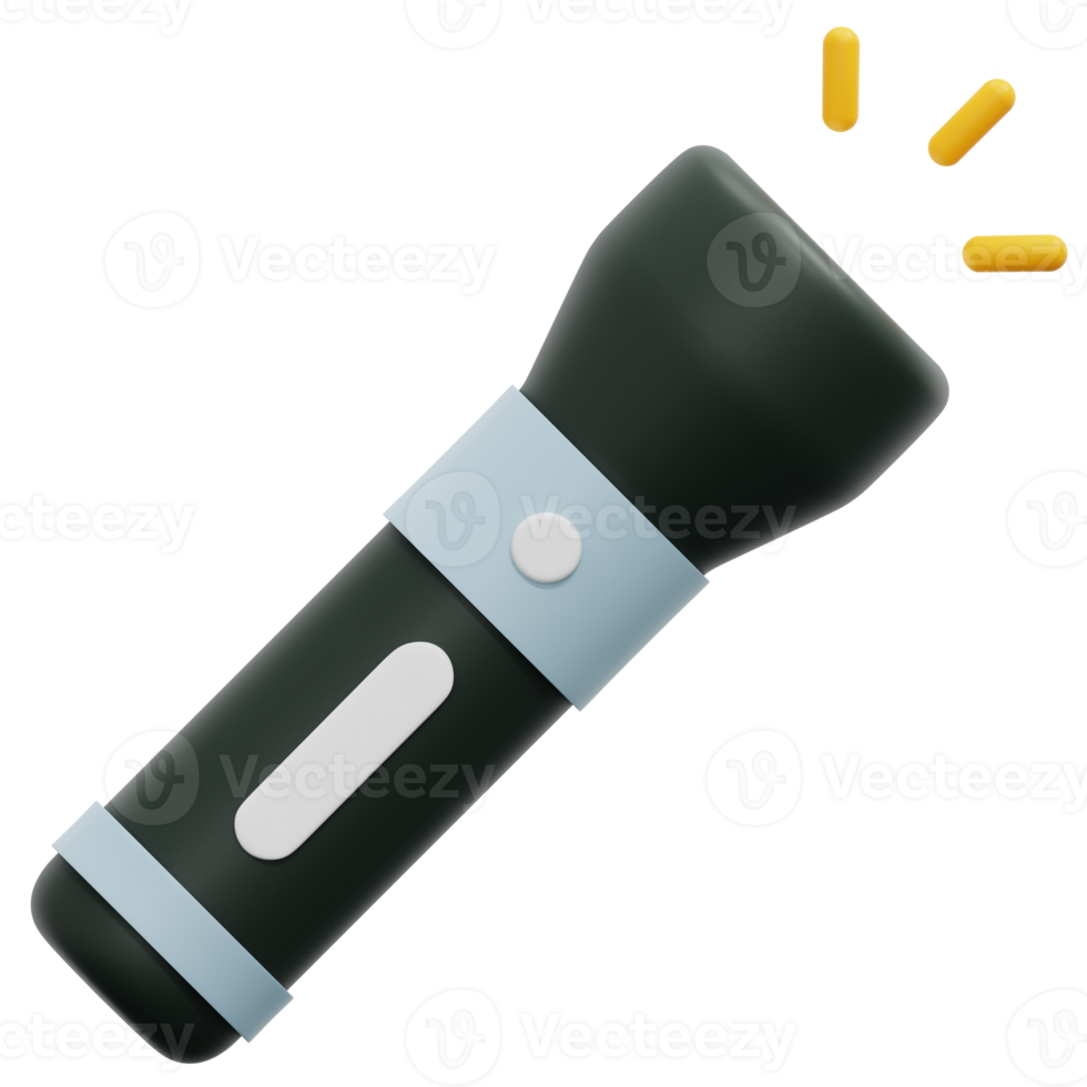 flashlight 3d render icon illustration png