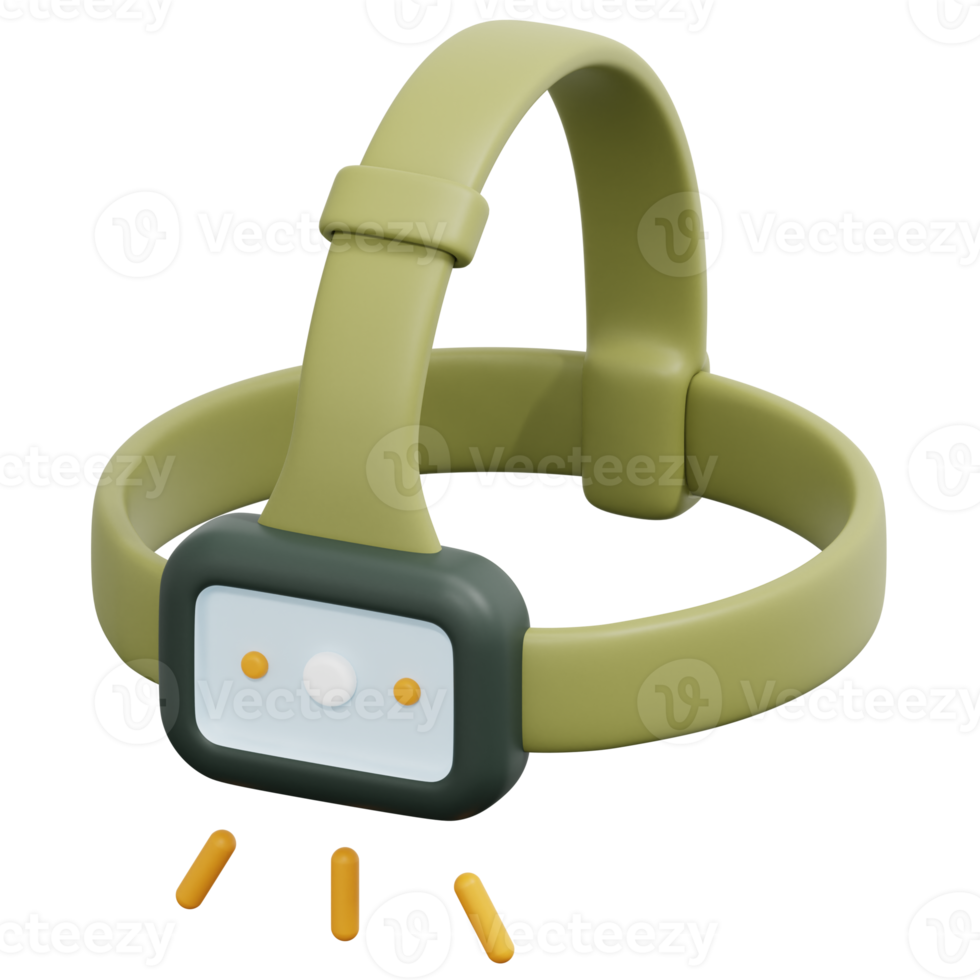 headlamp 3d render icon illustration png