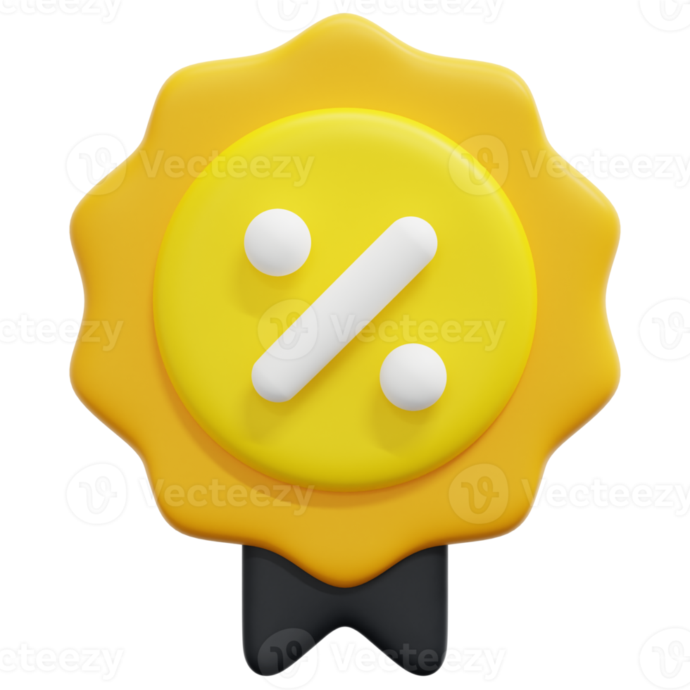 discount badge 3d render icon illustration png