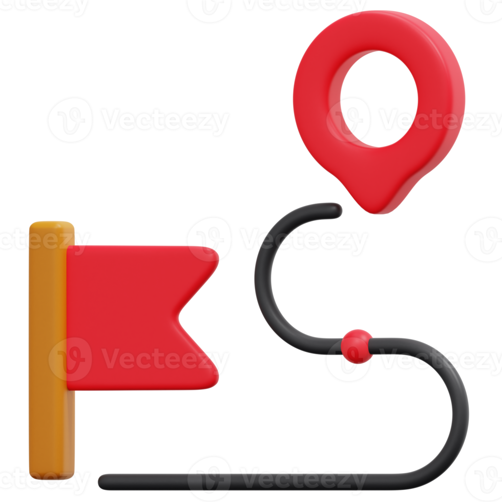 destination 3d render icon illustration png