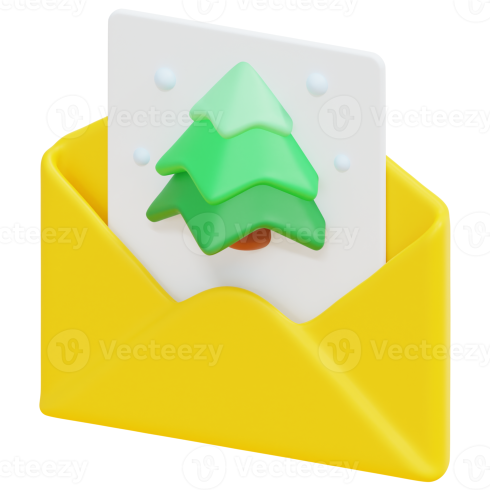 christmas card 3d render icon illustration png