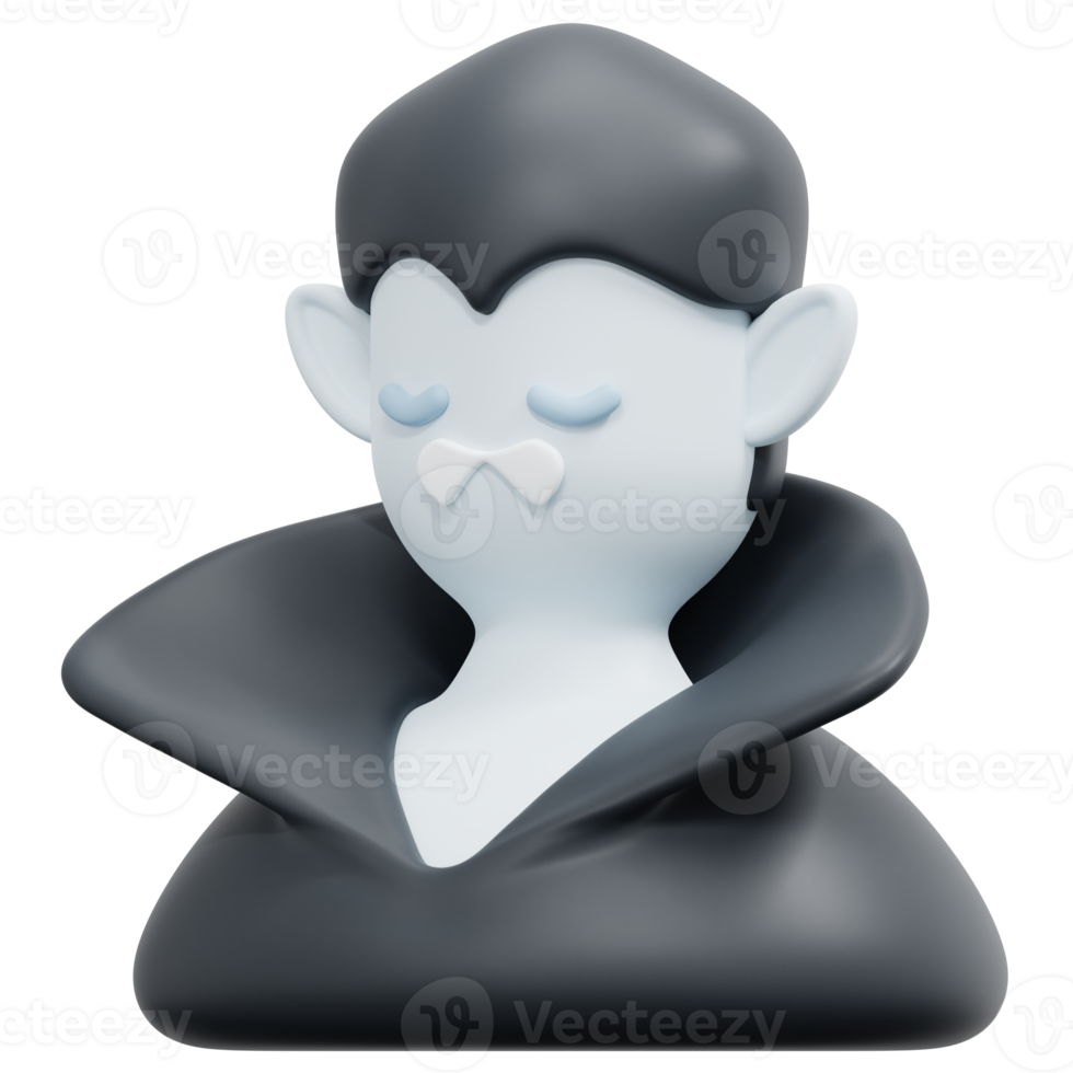 dracula 3d render icon illustration png