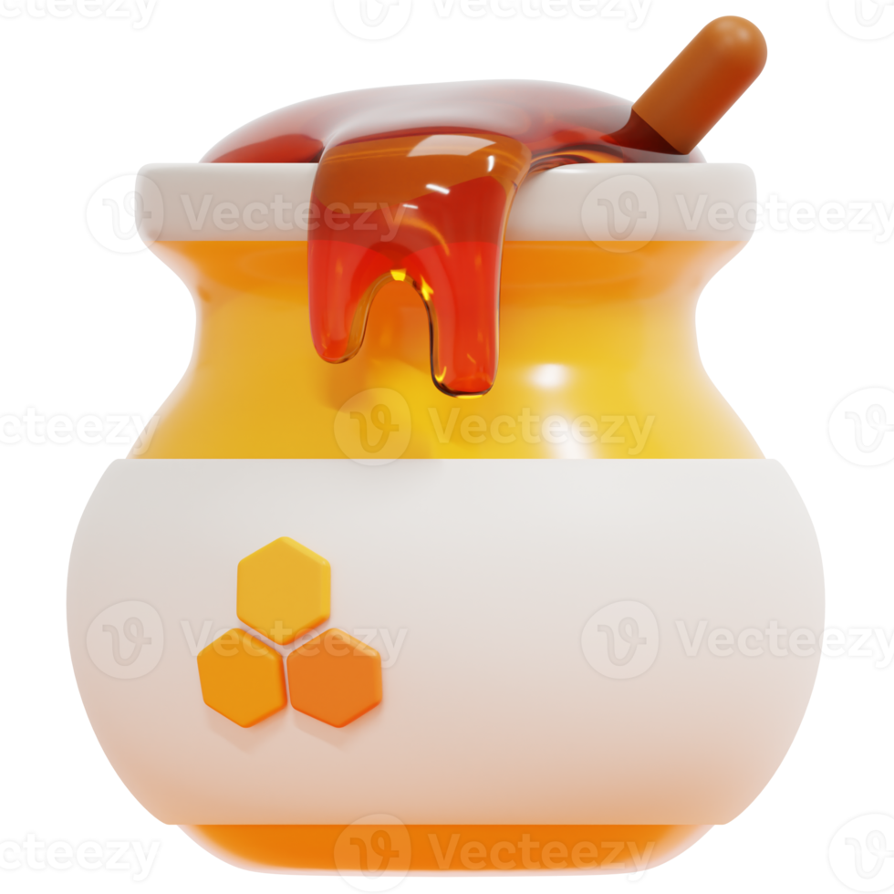 honey 3d render icon illustration png