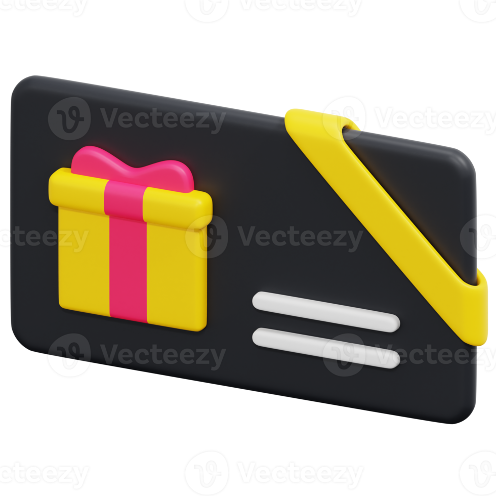 gift card 3d render icon illustration png