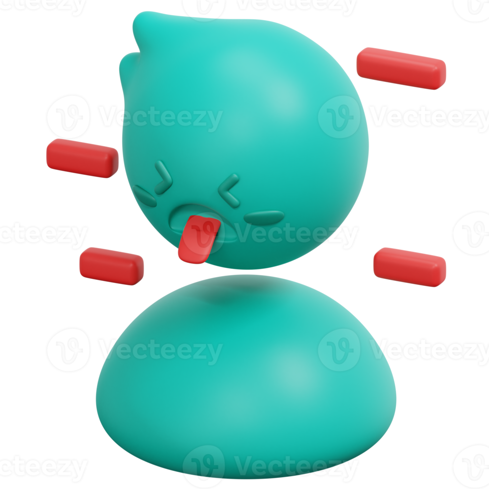 disgusted 3d render icon illustration png
