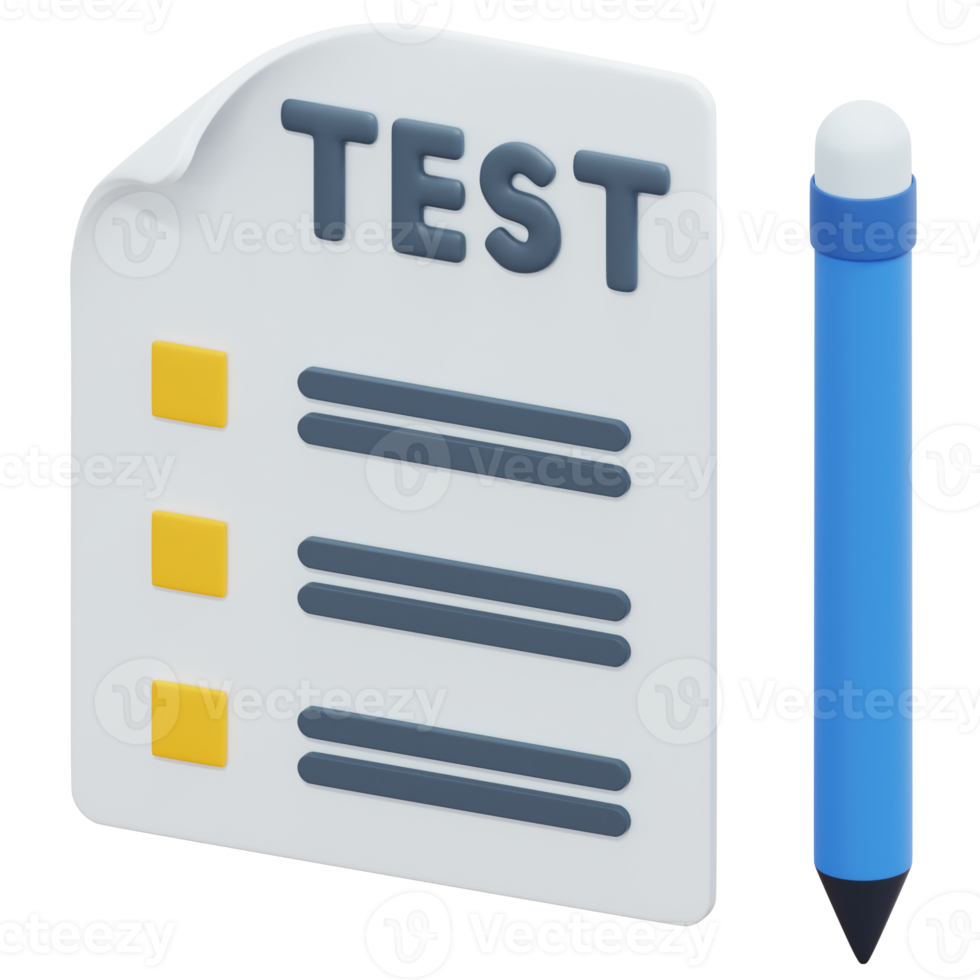 tester l'illustration de l'icône de rendu 3d png