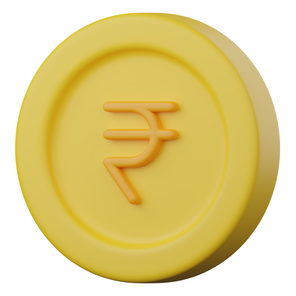 Rupia moneda icono 3d png