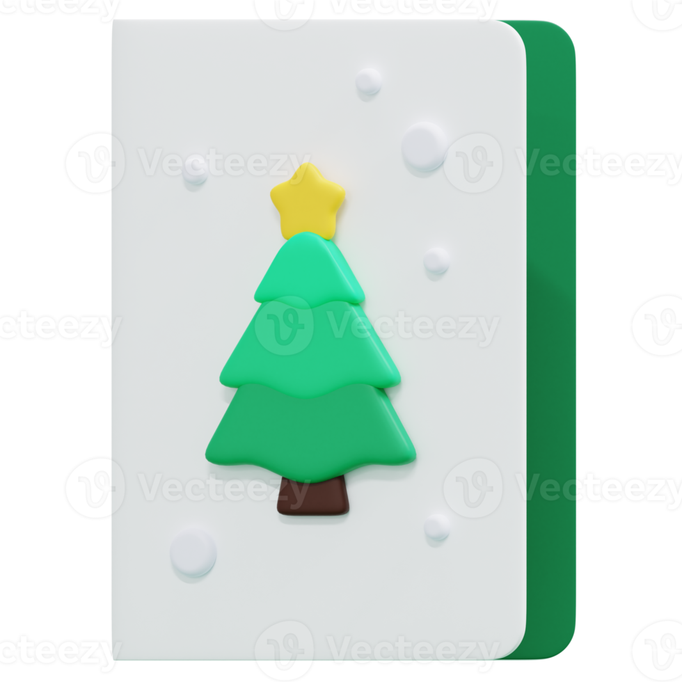 christmas card 3d render icon illustration png