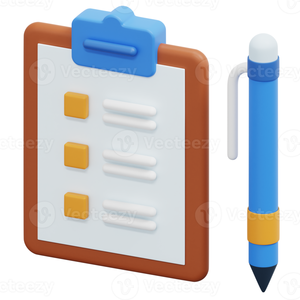 clipboards 3d render icon illustration png