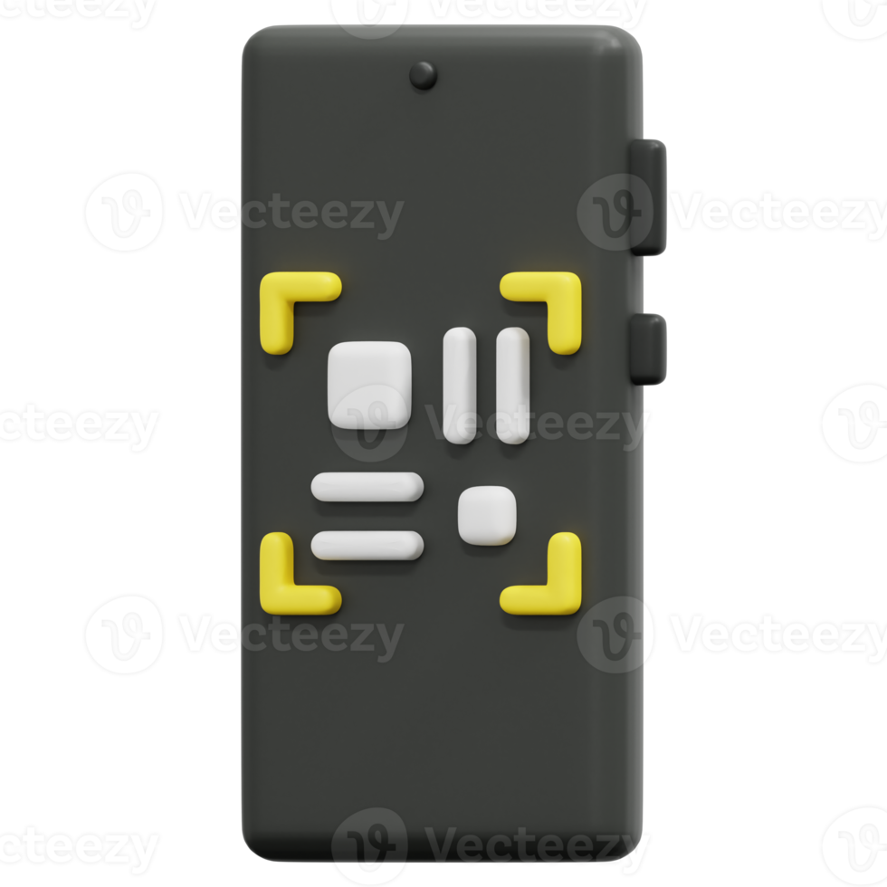 qr code 3d render icon illustration png
