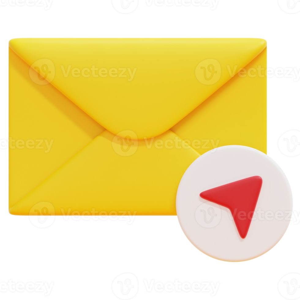 send mail 3d render icon illustration png
