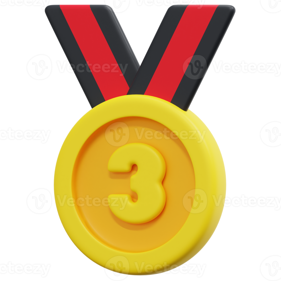 medal 3d render icon illustration png