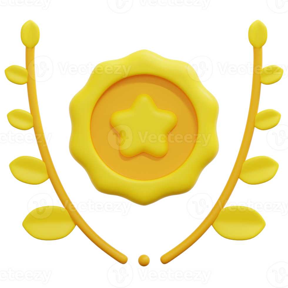 ilustração de ícone de renderização 3d de medalha png