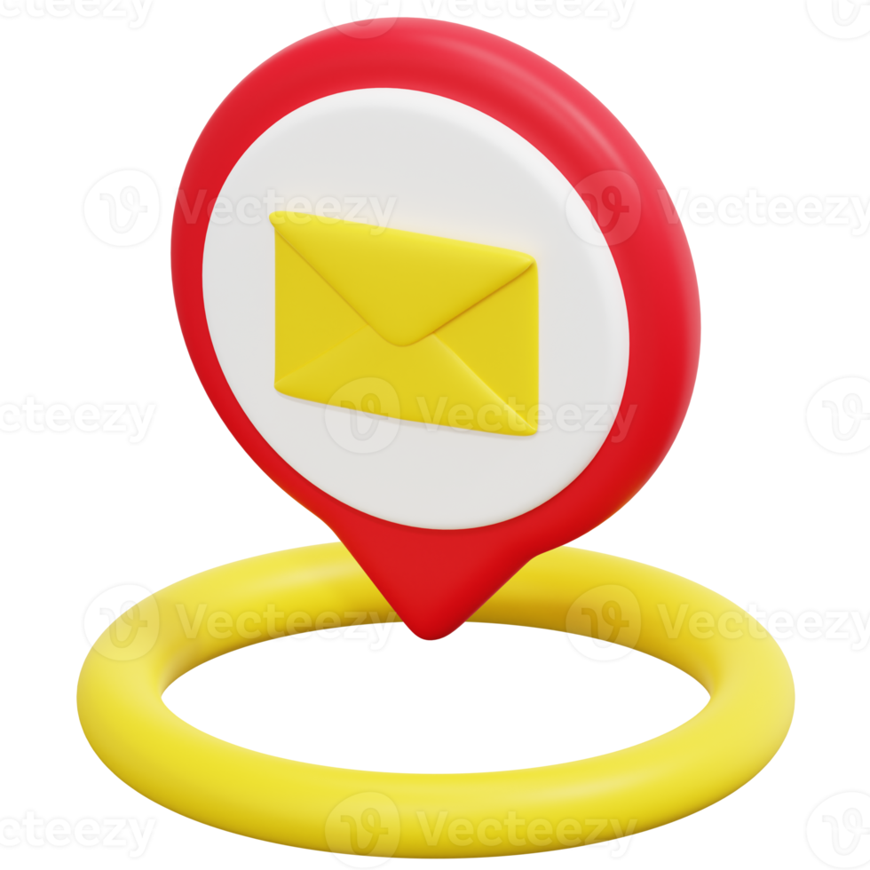 post office 3d render icon illustration png