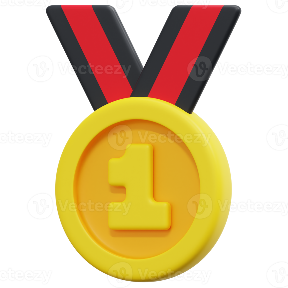 medal 3d render icon illustration png