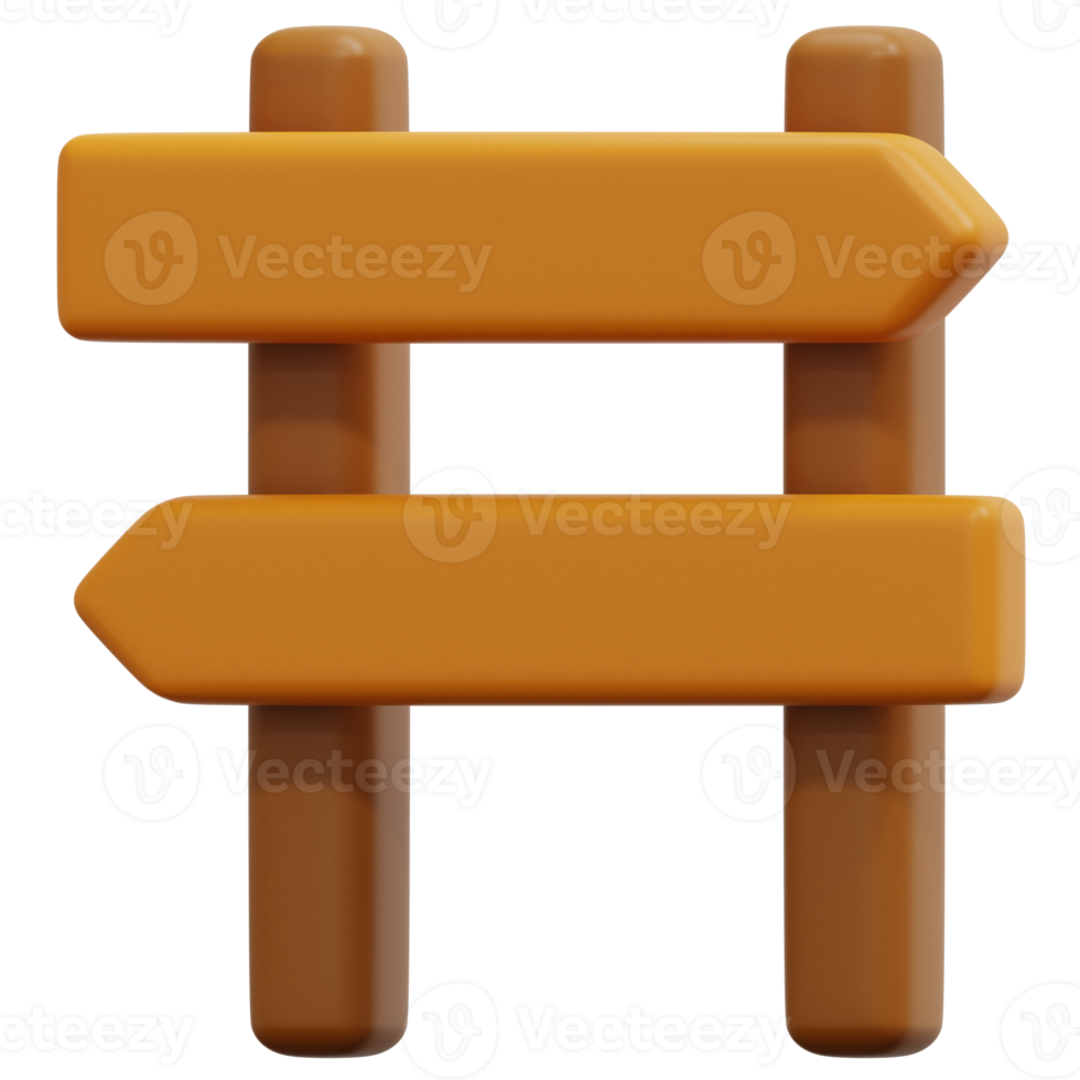signpost 3d render icon illustration png