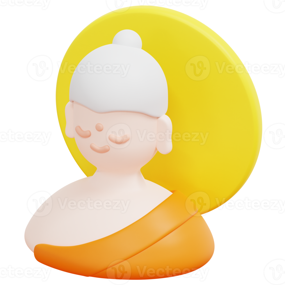 buddha 3d render icon illustration png