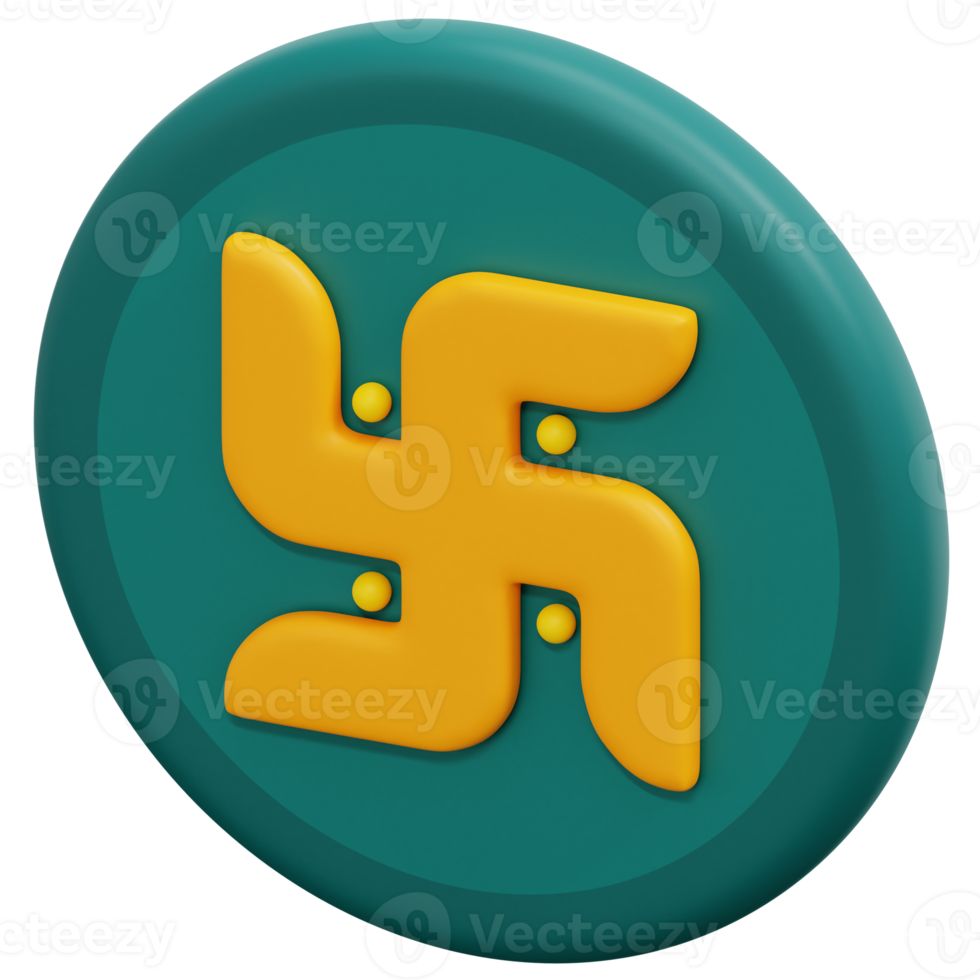 swastika 3d render icon illustration png
