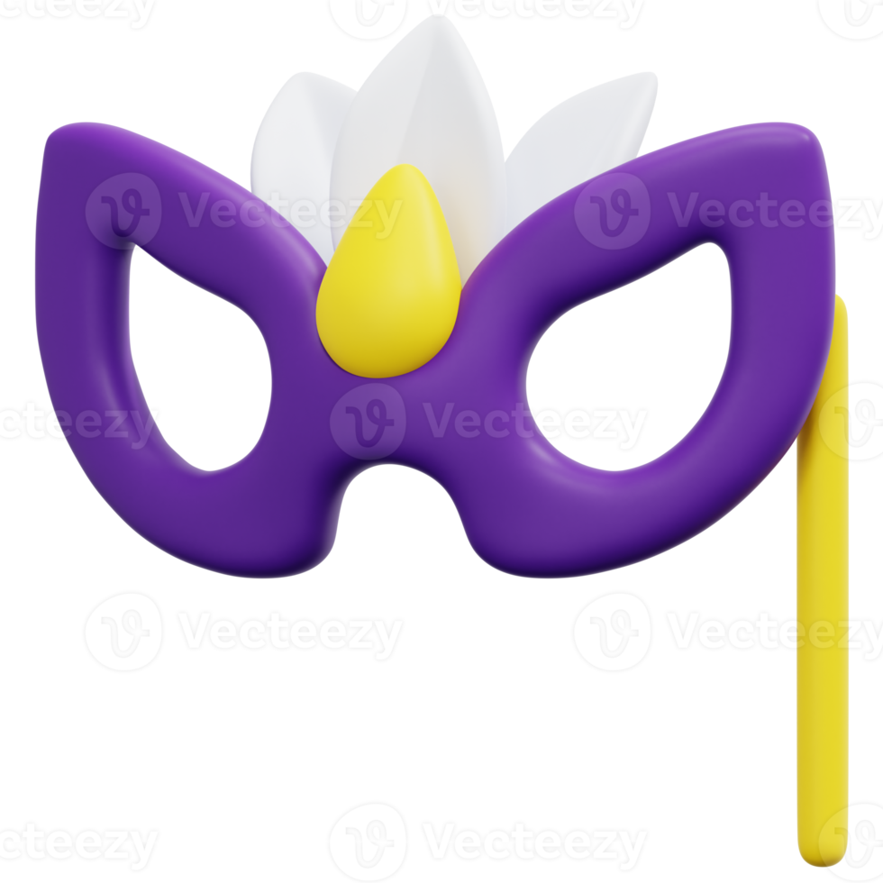 party mask 3d render icon illustration png