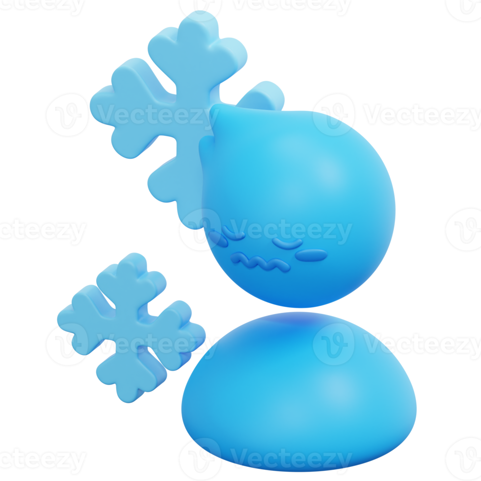 cold 3d render icon illustration png