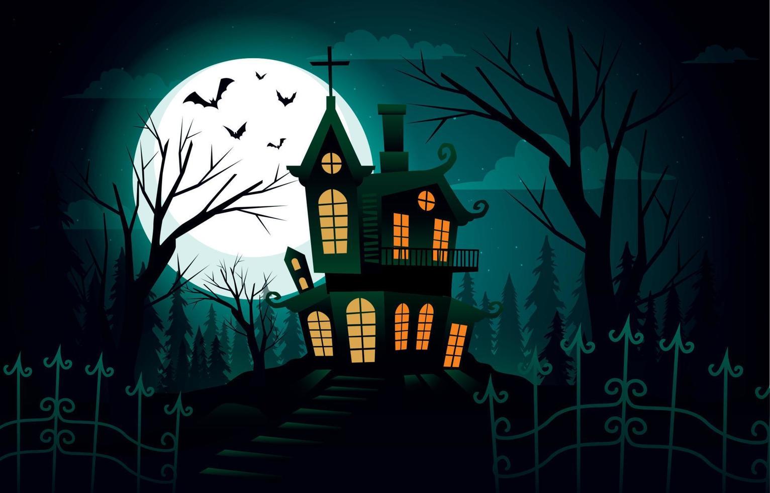 The Scary Haunted House vector