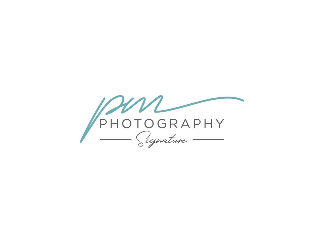Letter PM Signature Logo Template Vector