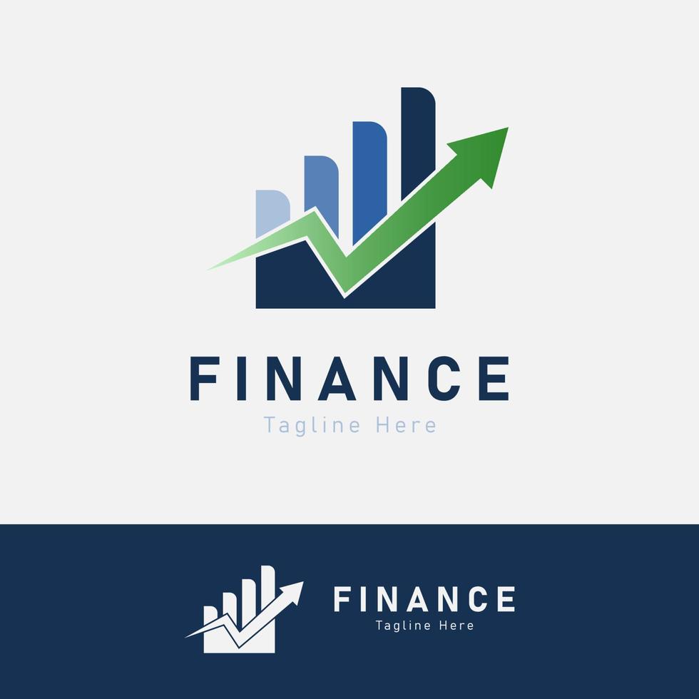 Finance diagram and arrow logo vector