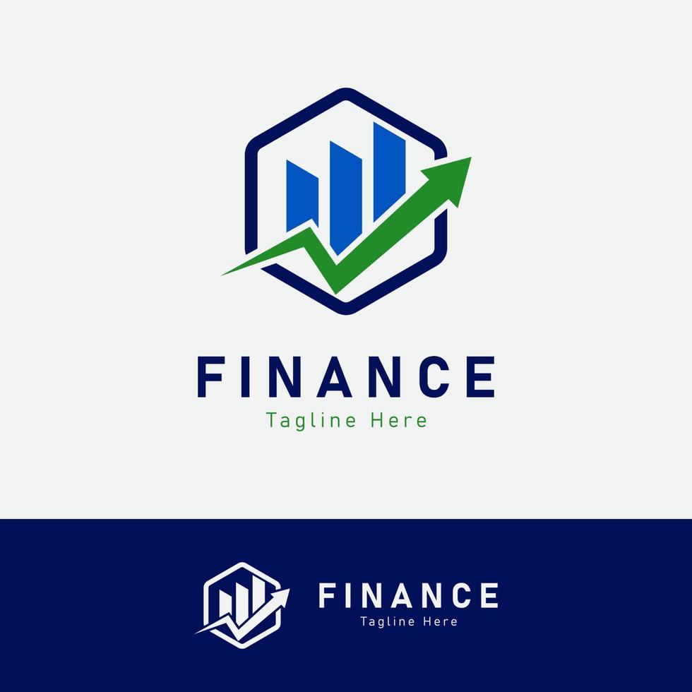 Finance diagram and arrow logo vector