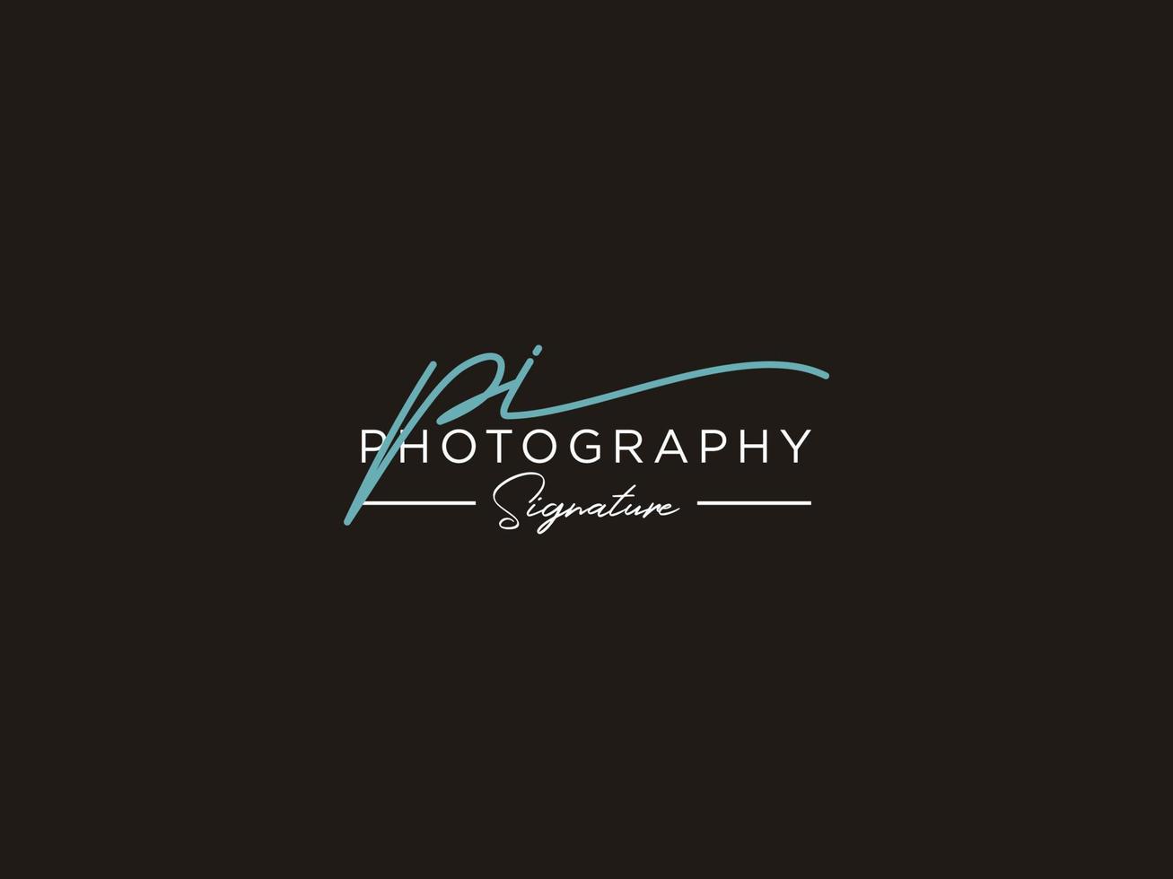 Letter PI Signature Logo Template Vector