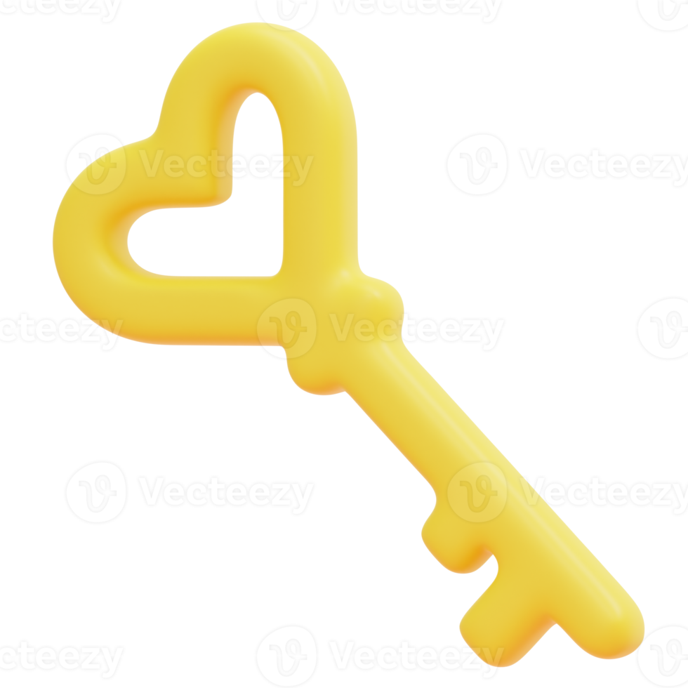 key 3d render icon illustration png