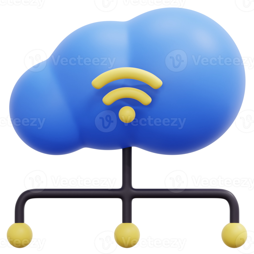 cloud computing 3d render icon illustration png