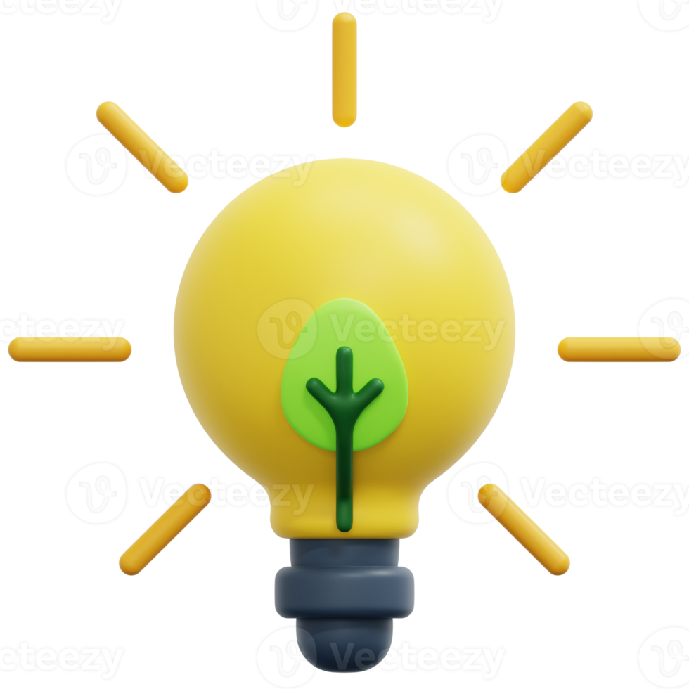 eco energy 3d render icon illustration png