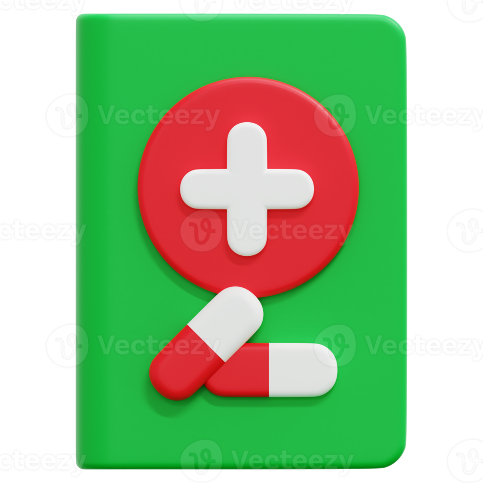 pharmacy book 3d render icon illustration png