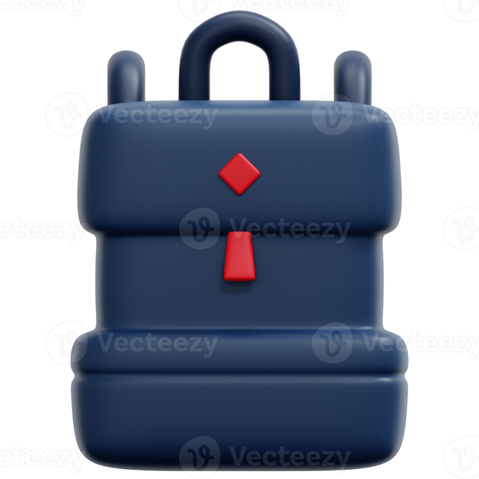 backpack 3d render icon illustration png