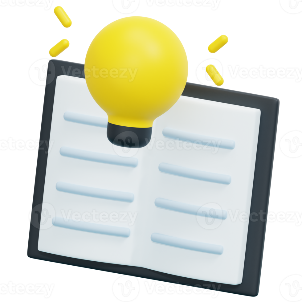 learning 3d render icon illustration png