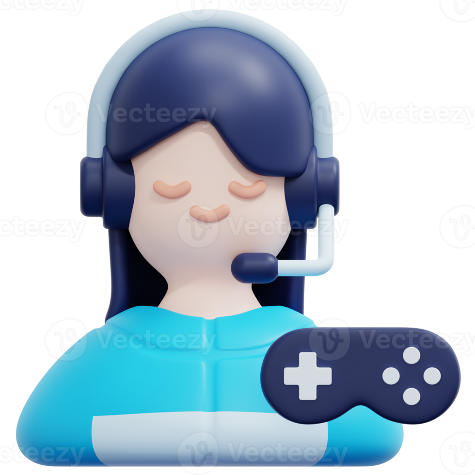 gamer 3d render icon illustration png