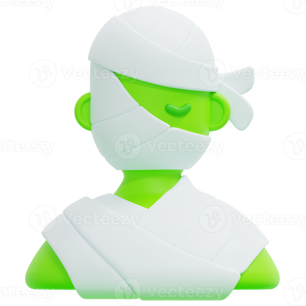 mummy 3d render icon illustration png