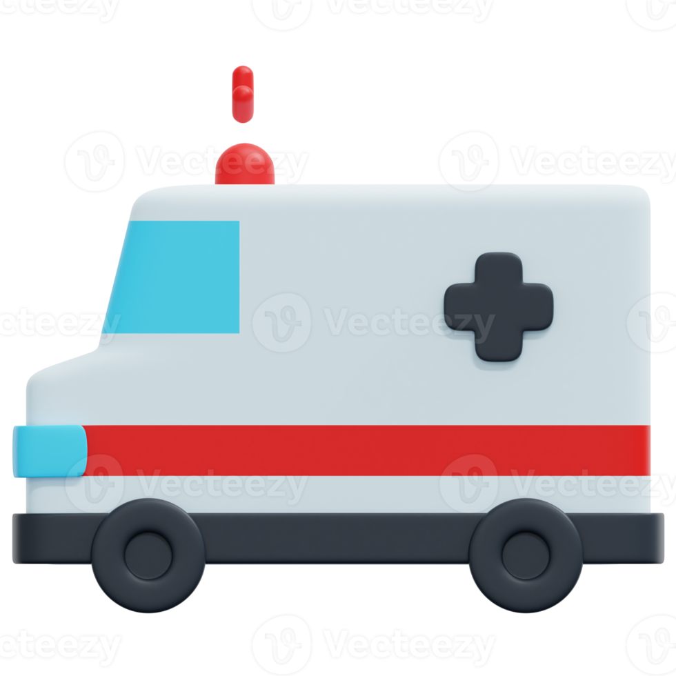 ambulance 3d render icon illustration png