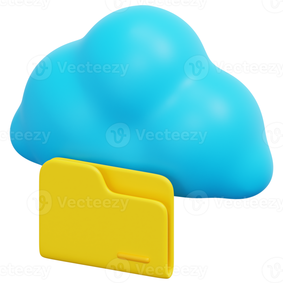 cloud folder 3d render icon illustration png