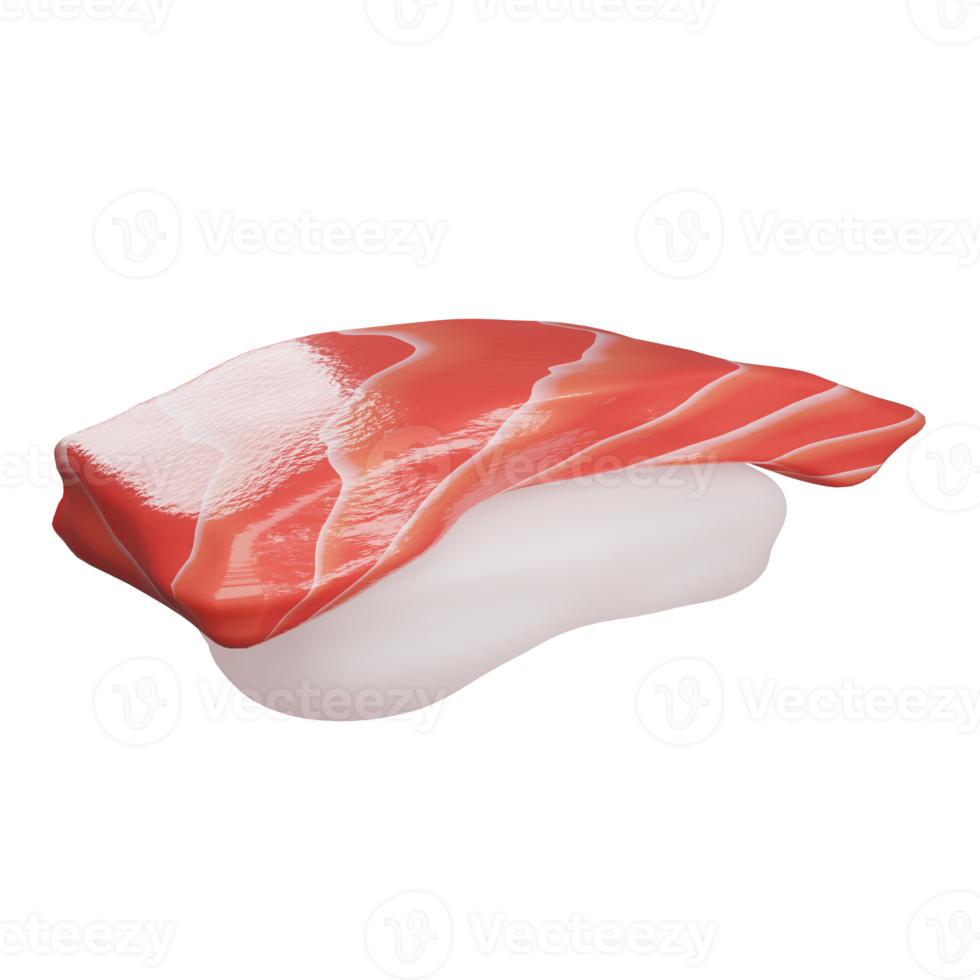 3D-Rendering Design einfach Sushi auf transparentem Hintergrund png
