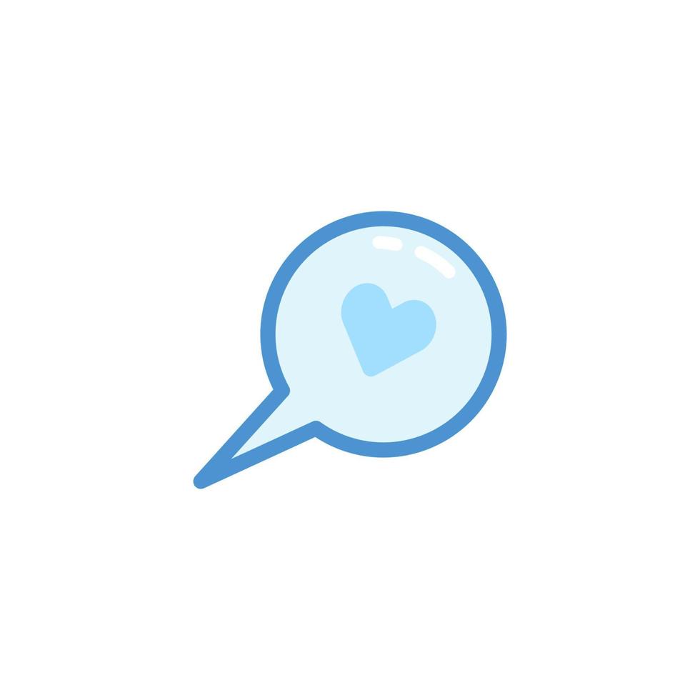 Love emoji. emoticon in bubble speech with cute blue outline style ...